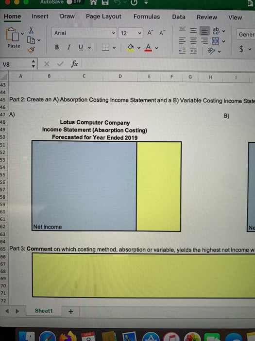 Chapter 19 Name: Information for the Lotus Computer Company for 2019: Expected