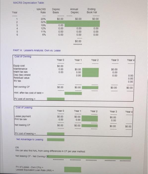 lessor Note that the lessee's model is presented in two diferent formats-a