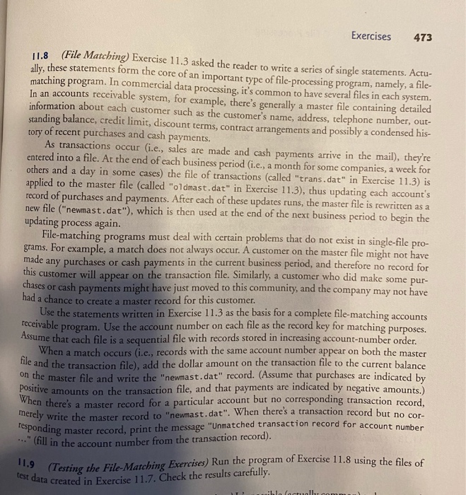 . im trying to answer question 11.7 11.8 and 11.9 . the