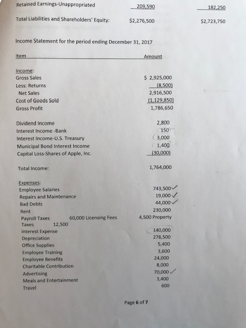information provided below. If required information is missing, use reasonable assumptions to