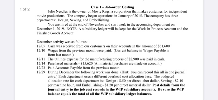  please note that subsidiary ledgers are specific ledgers for individual jobs