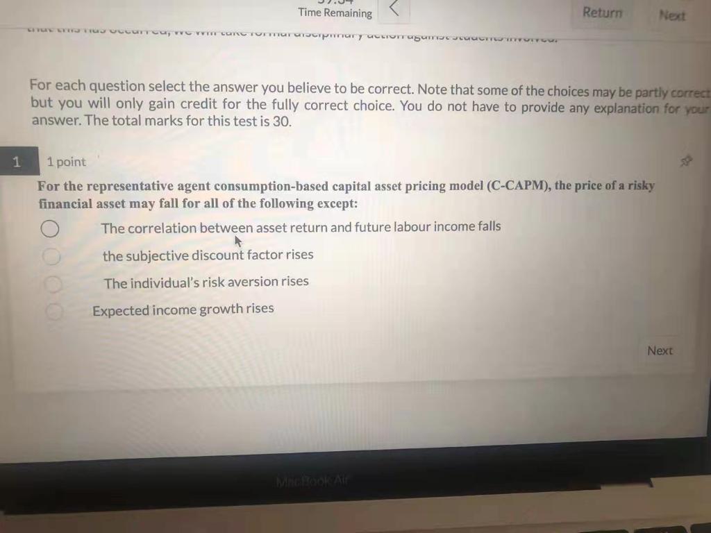 For each question select the answer you believe to be correct.