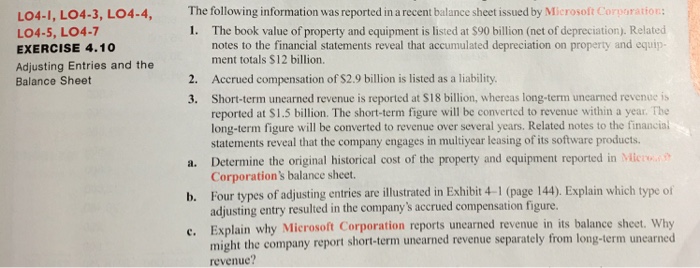  The following information was reported in a recent balance sheet issued