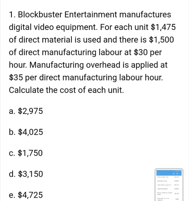 upcoming year: Direct materials used $25,000 Direct labour costs $62,000 Salary of