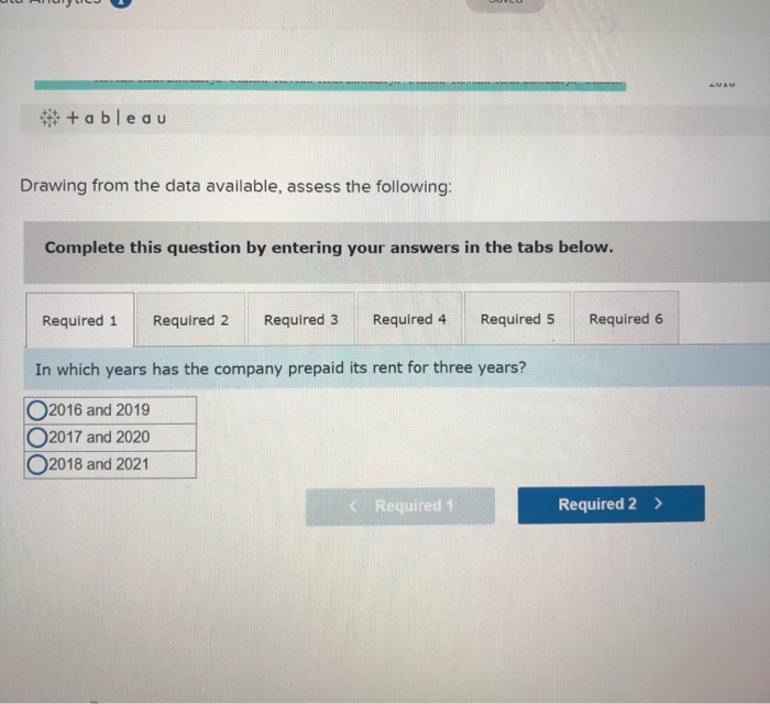 6 In which year is it most likely the company provided a