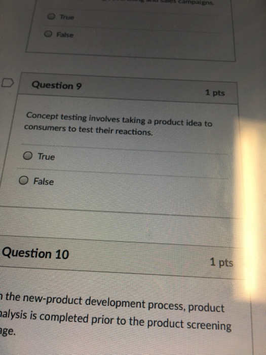  Concept testing involves taking a product idea to consumers to test
