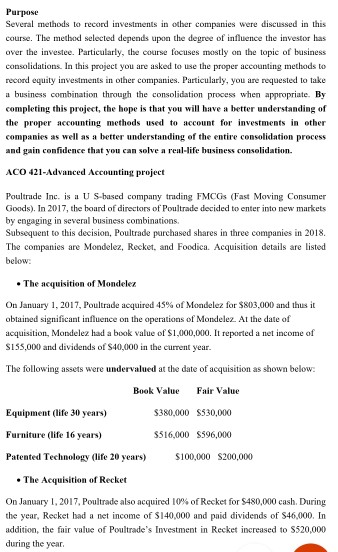  here are the information in a tabular form Purpose Several methods