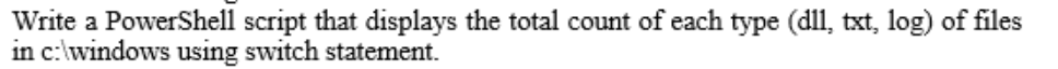 Write a PowerShell script that displays the total count of each