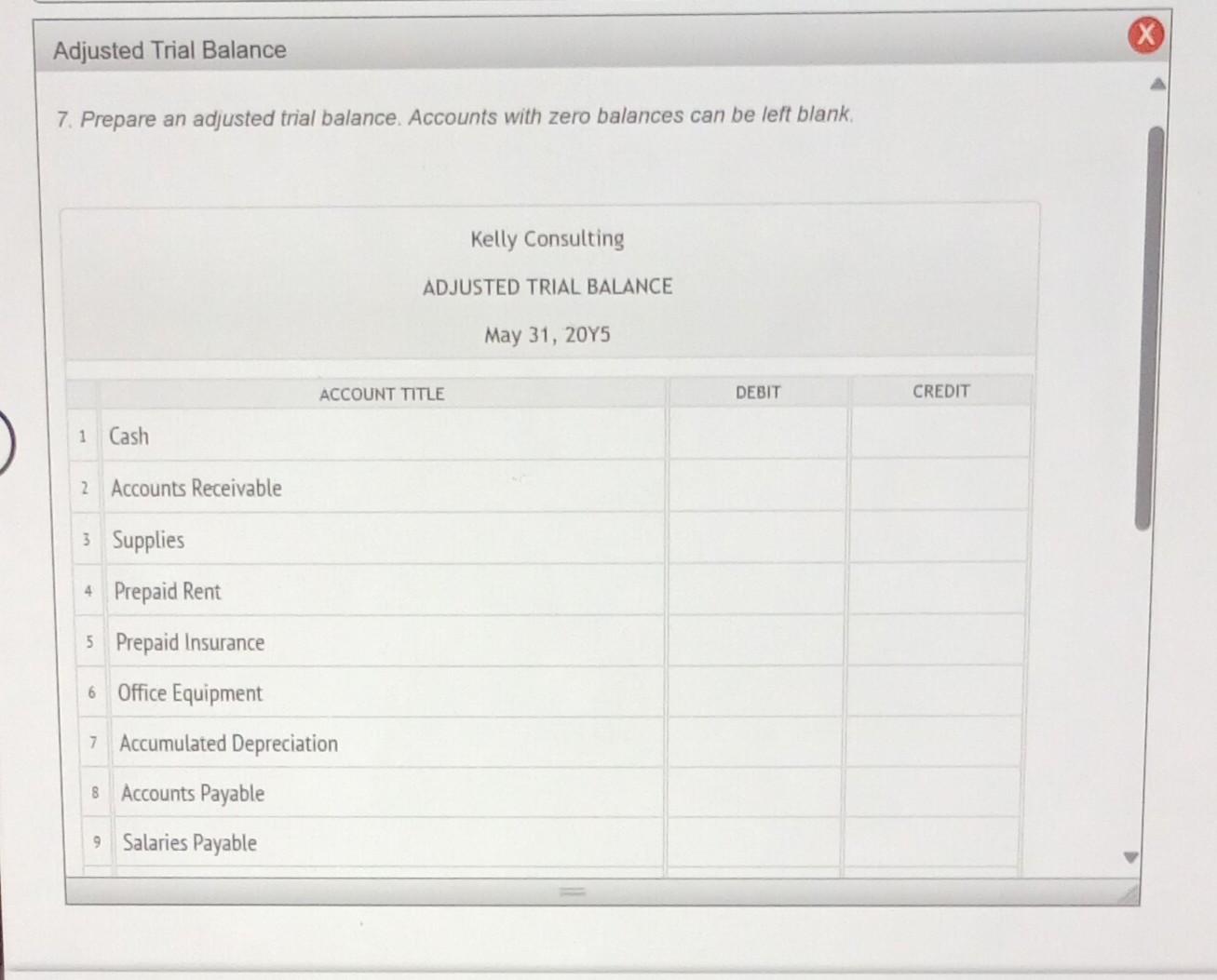 a balance sheet. Be sure to complete the statement heading. Refer to