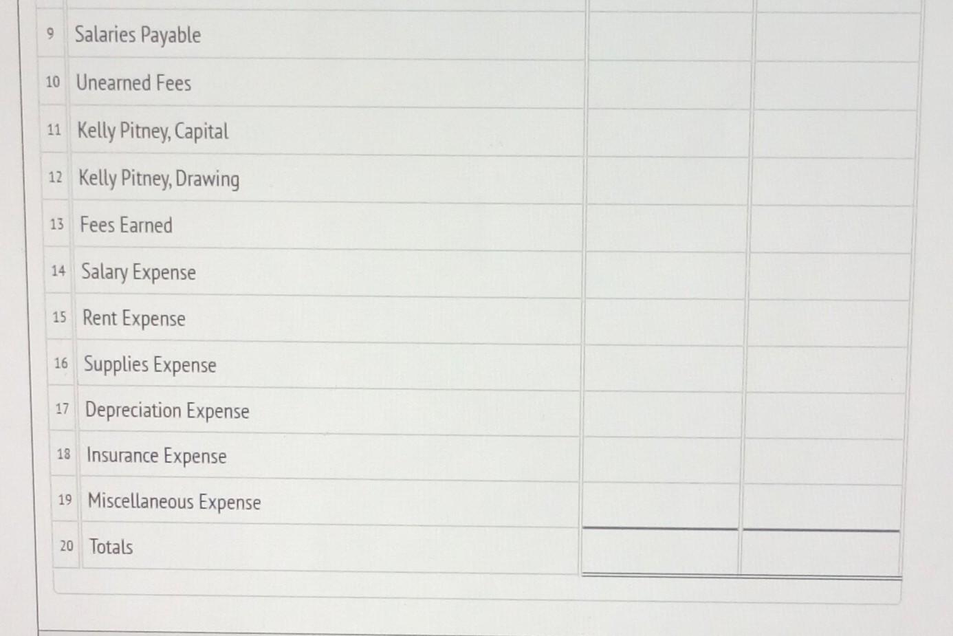 the Chart of Accounts and the list of Labels and Amount Descriptions