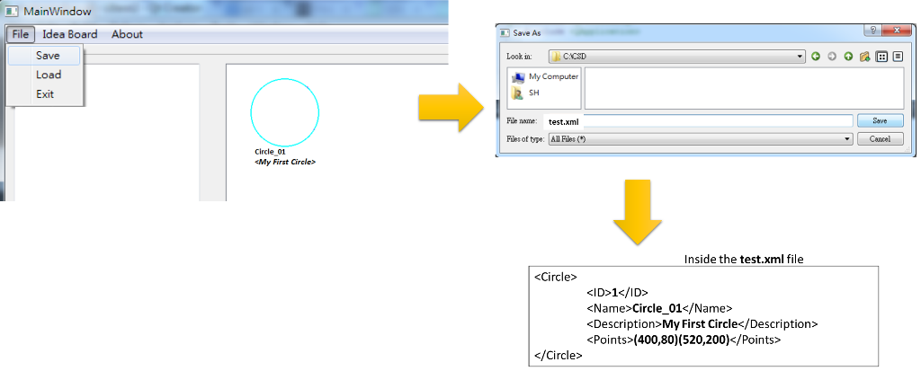 draw shapes of a circle at the right empty white space >