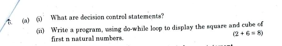 Please solve the problems mentioned above? (a) (i) What are decision