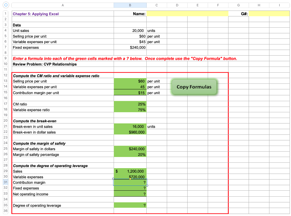 A B D E F G H 1 1 Chapter 5: