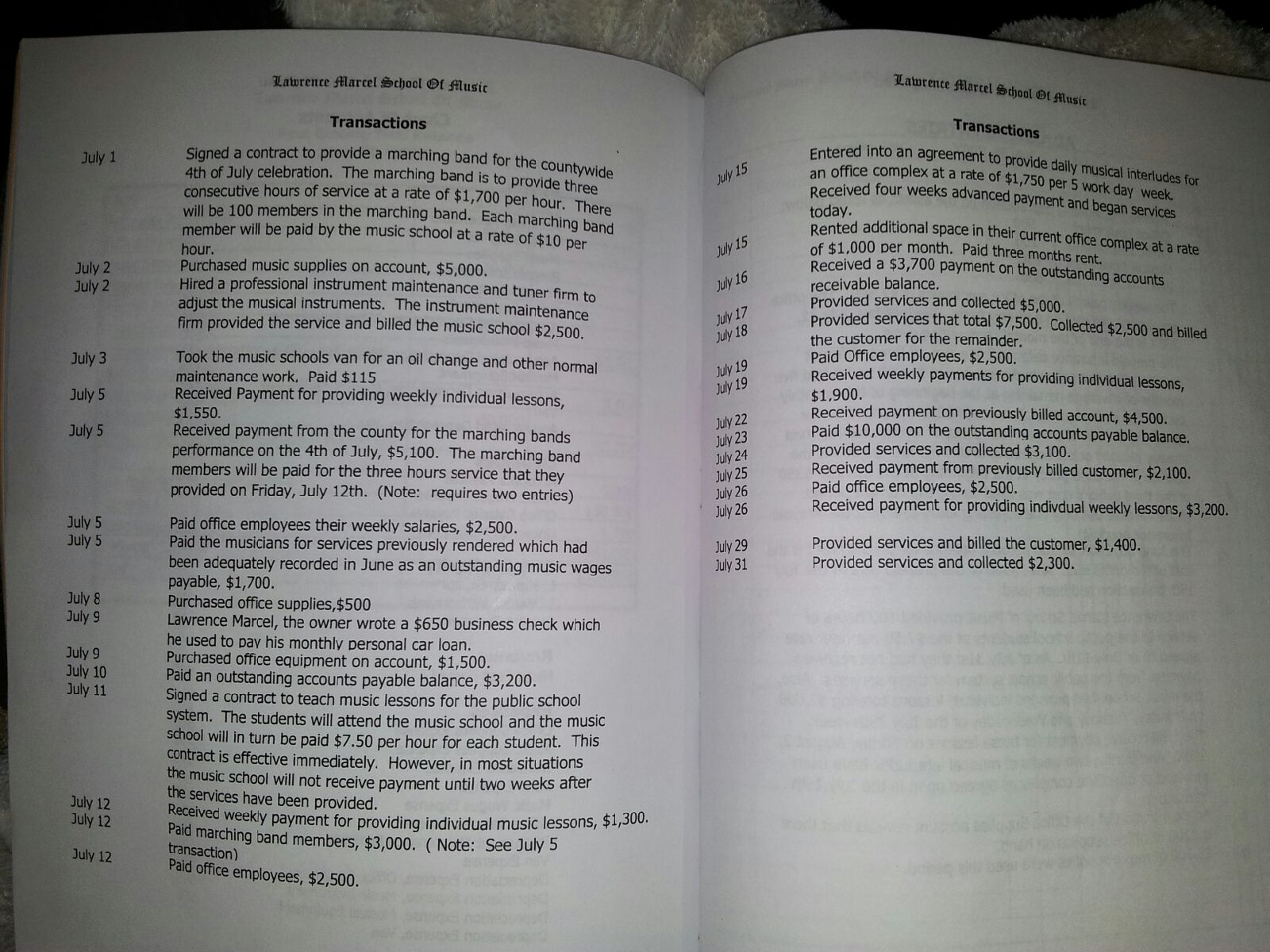 I need help journalizing these entries in the picture. The July 1st