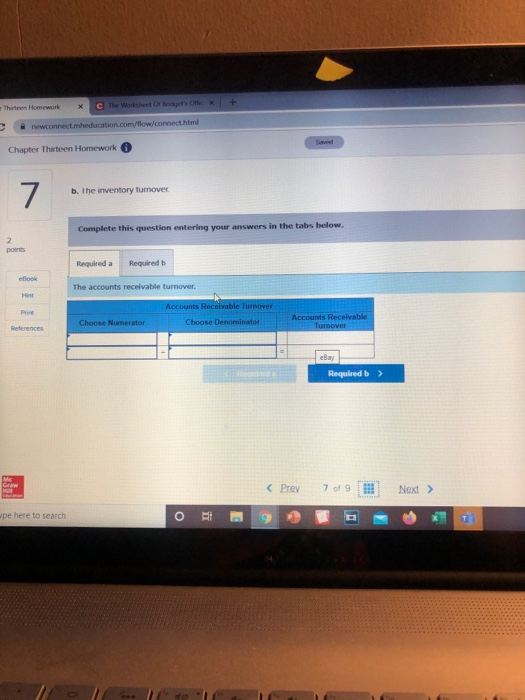 account) Cost of goods sold, $490,000 . Gross profit $510.000 Accounts receivable,