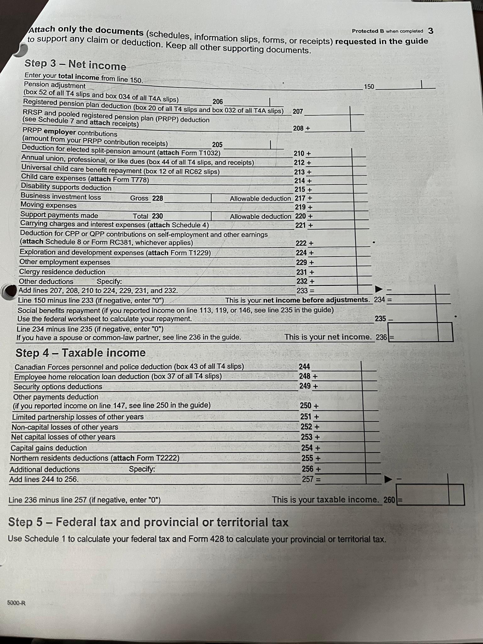  Protected B when completed 3 Attach only the documents (schedules, information