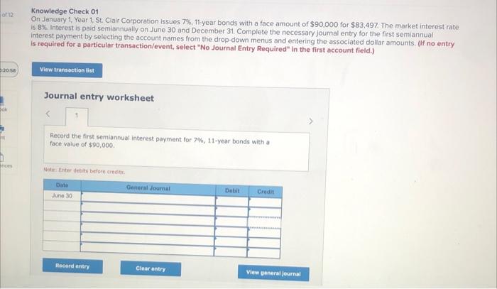  Knowledge Check 01 On January 1, Year 1, St. Clair Corporation