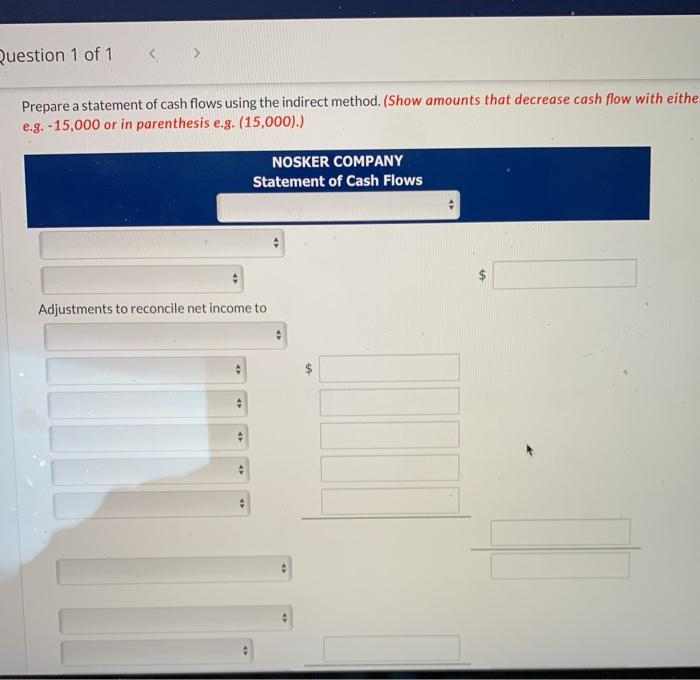 Nosker Company. NOSKER COMPANY Comparative Balance Sheets December 31 Assets 2019 Cash