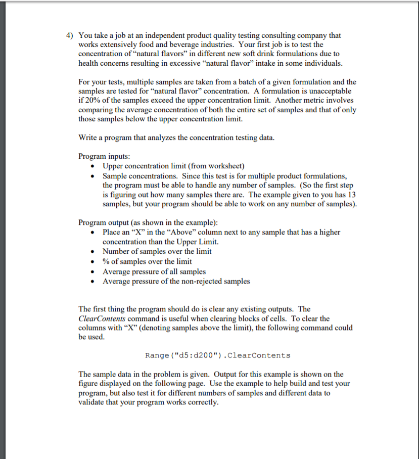 using excel VBA code 4) You take a job at an independent