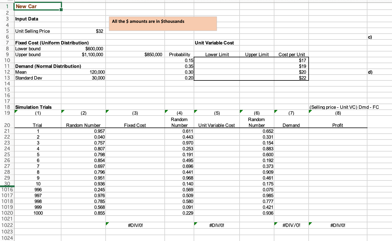 I need to know how to get TRIAL 1, fixed cost, unit