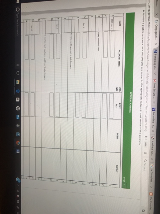 (4) The Complete Accounting cysle without a work sheet: Two Months (second