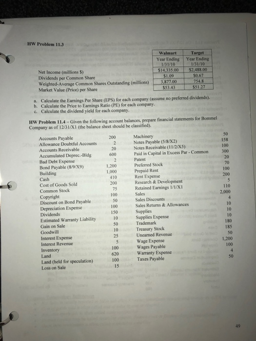 please HW Problem 11.1 - Sneijder Company's shareholder's equity contained the following
