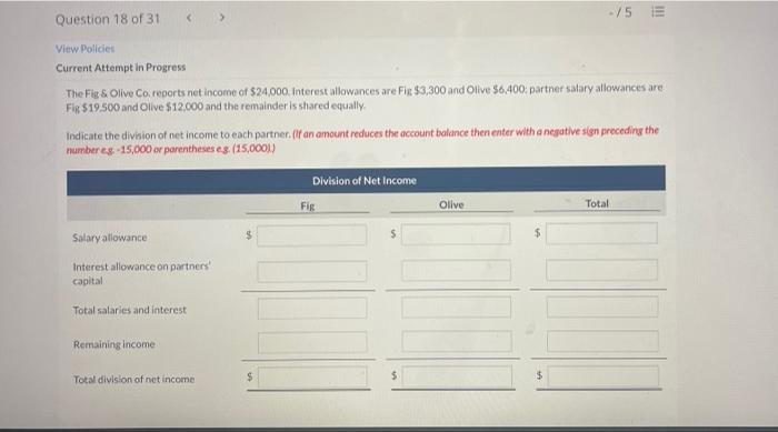  75 E Question 18 of 31 > View Pollder Current Attempt