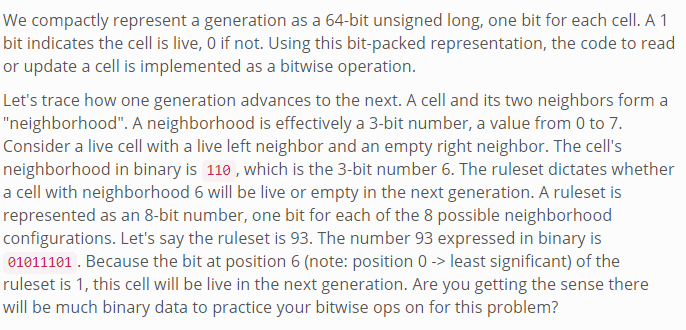 Language: C Write a function that produces the next generation of cellular