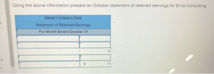 Ernst organized Ernst Consulting, on October 3, the owner contributed $84,580 in