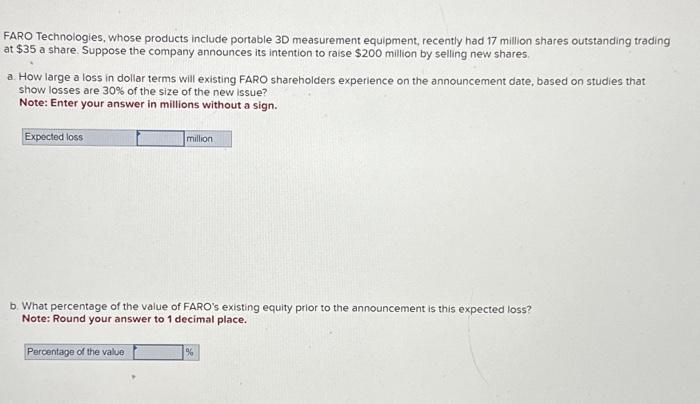  there are three questions please help! FARO Technologies, whose products include
