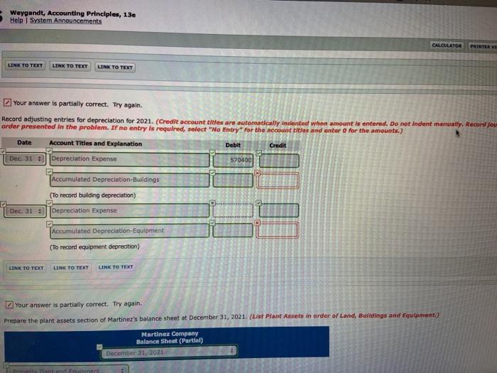13e CALCULATOR Problem 10-05A a-c (Video) At December 31, 2020, Martinez Company