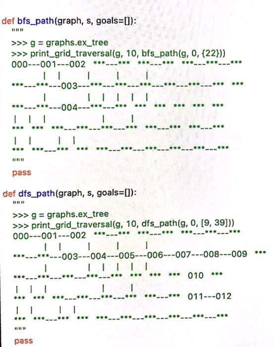 one of the goal vertices is visited. For example: >>> graphs.print_grid_traversal (g,