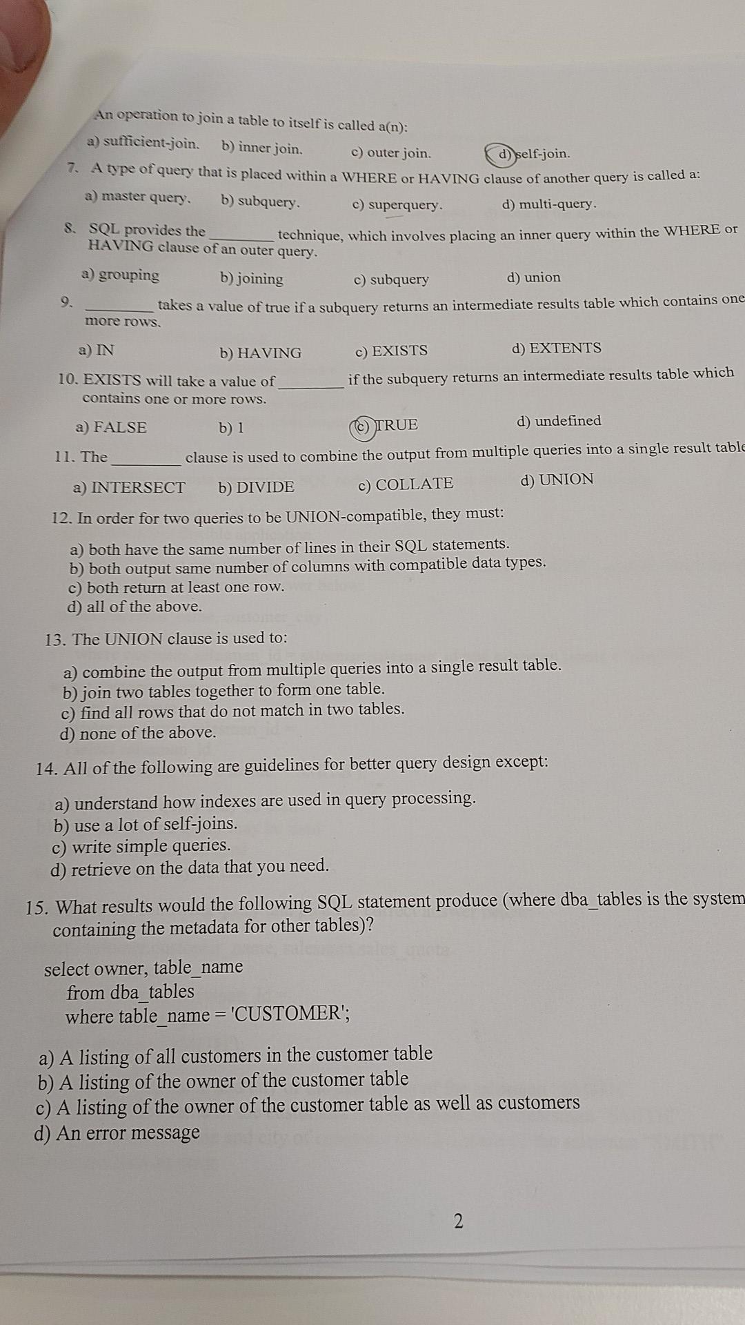 An operation to join a table to itself is called a(n):