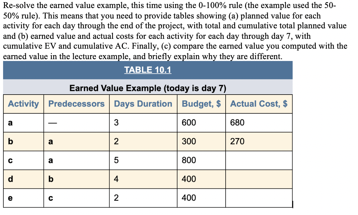 in slide 25. This means that you need to provide tables showing