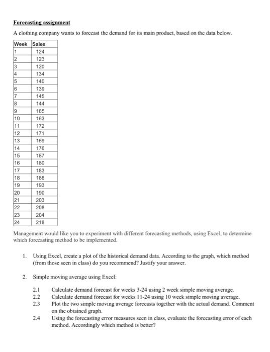 Each group has to submit an Excel file with all calculations as