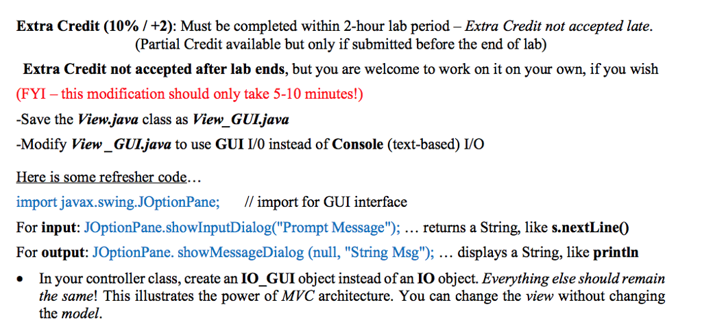 will be the controller portion of the program. In this lab you