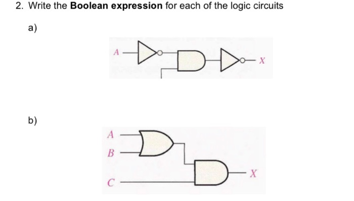  Its B 2. Write the Boolean expression for each of the