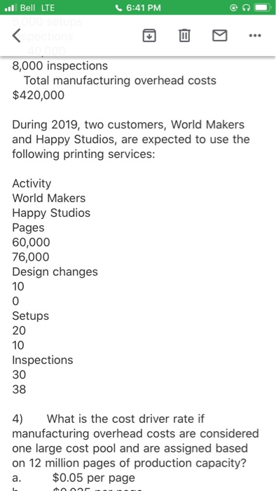 information below. Peter's Printers has contracts to complete weekly supplements required by