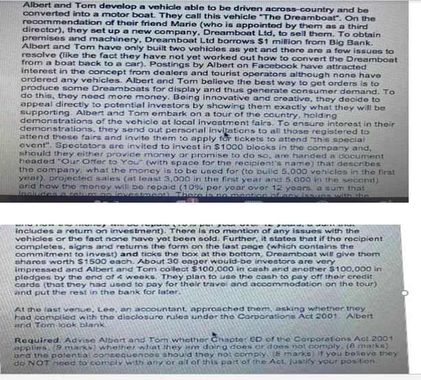 Albert and Tom develop a vehicle able to be driven across-country