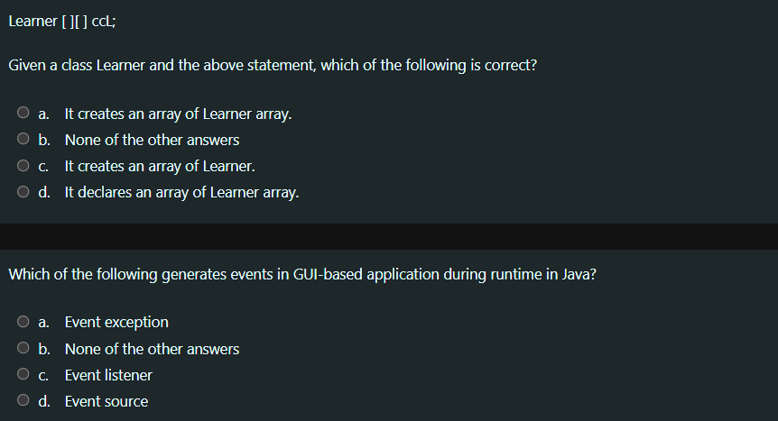  Learner [][ ]ccl; Given a class Learner and the above statement,