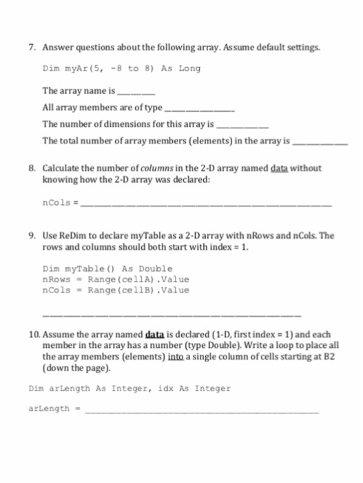 Double Assume default settings. The array name is All array members are