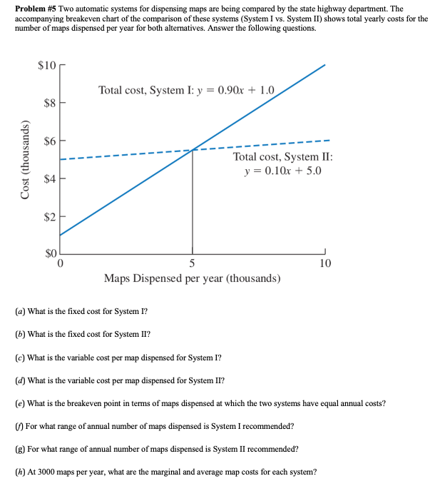  Problem #5 Two automatic systems for dispensing maps are being compared