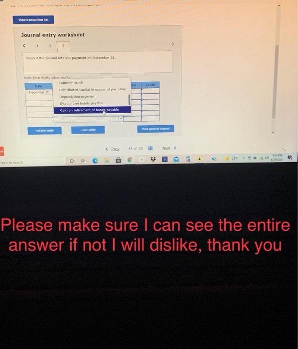 1 Noter debit Date January 01 Credit Accounts receivable Accumulated depreciation Bond