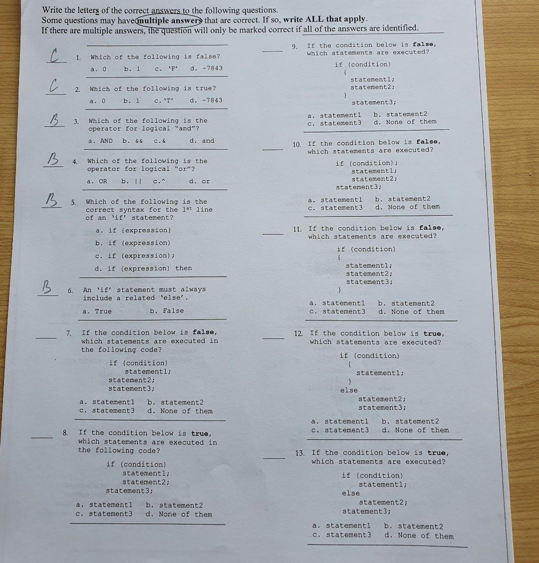  C Programming Please Help Me from 1 to 13 (all of