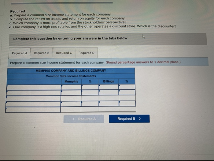 to make comparisons LO 4-8 The following information is available for the