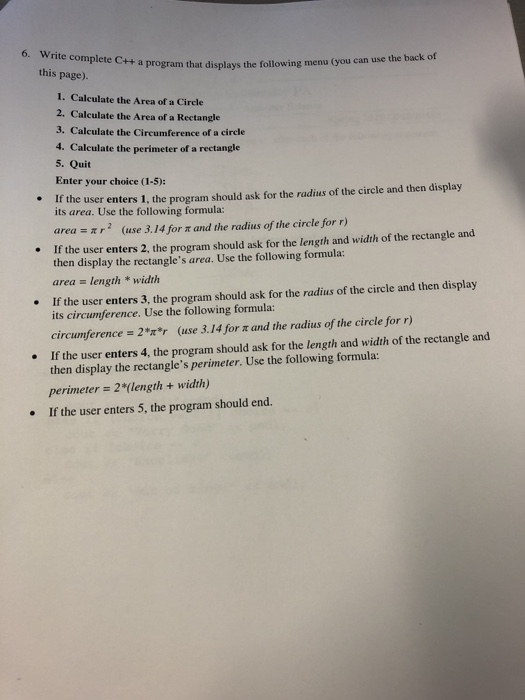  6. Write complete C++ a program this page). that displays the