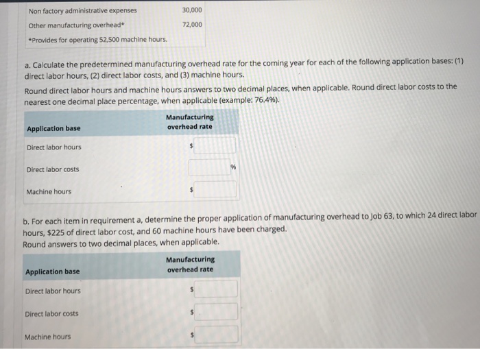 you! Calculate and Use Overhead Rate erating data During the coming accounting