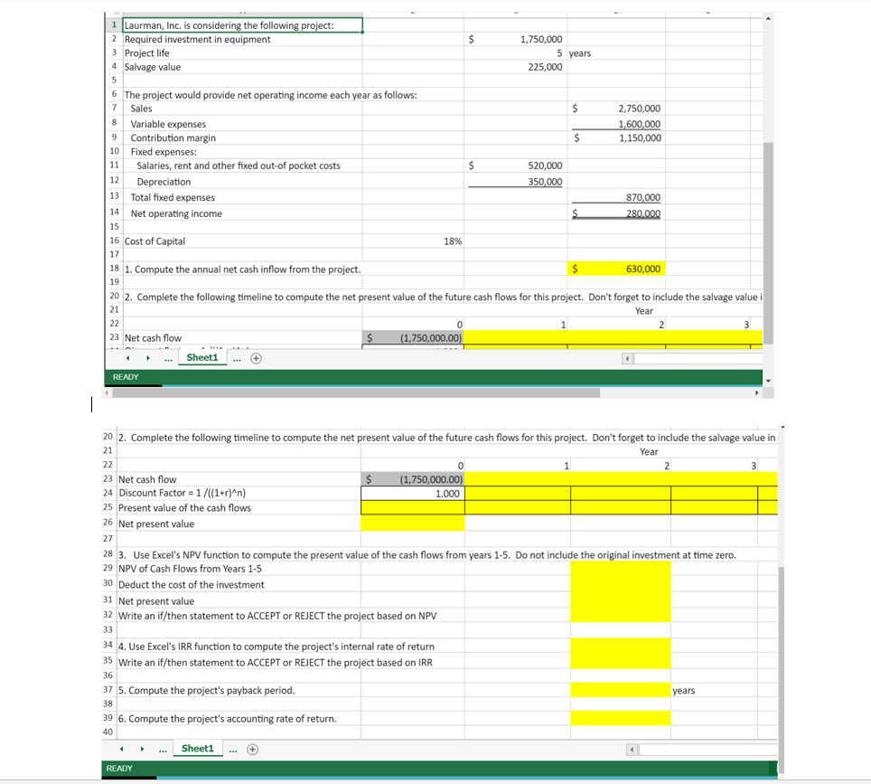 Can you please include the formulas in excel that you used. Complete
