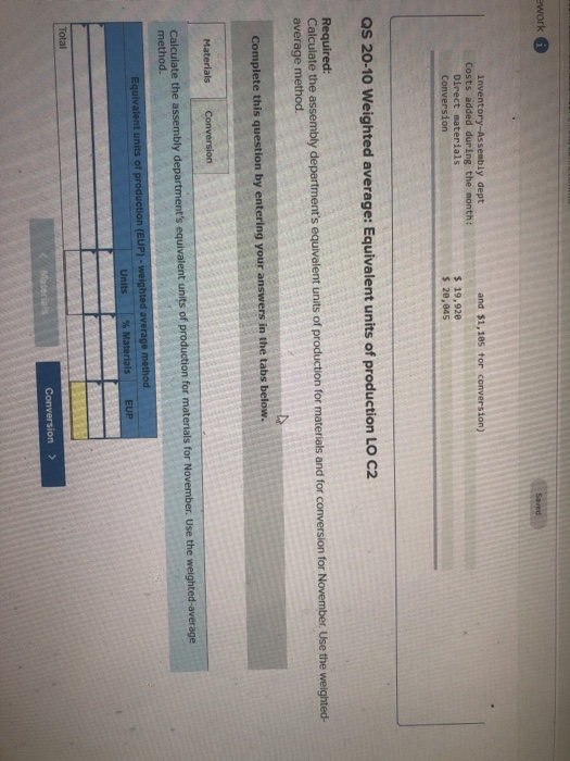 during N unit and cost information refers to the assembly lee% QS