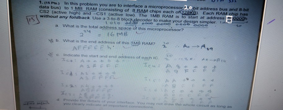 20 - bit Strat at address 80000 Please answer the question